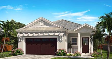 Coastal Cottage Craftsman Florida Elevation of Plan 75991