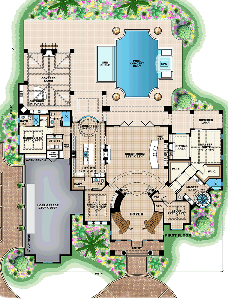 Chateau Style Home Plan - 66168GW  Architectural Designs - House Plans