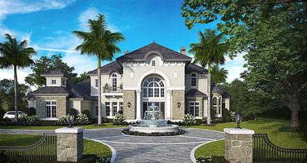 Florida French Country Mediterranean Elevation of Plan 75993