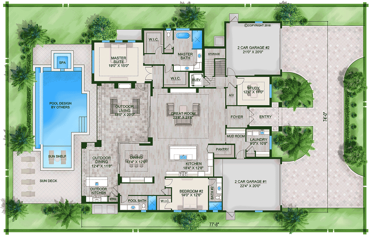 Coastal Contemporary Level One of Plan 75999