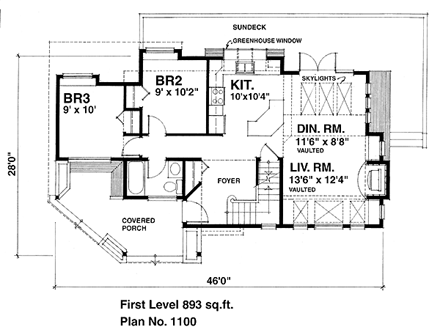 House Plan 76000 First Level Plan