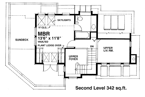 Cabin Contemporary Level Two of Plan 76000