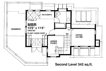 House Plan 76000 Second Level Plan