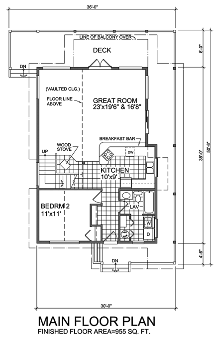 House Plan 76005 First Level Plan