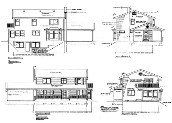 Ranch Rear Elevation of Plan 76006