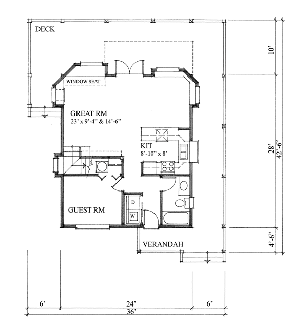 Contemporary Craftsman Level One of Plan 76010
