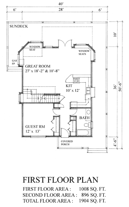 House Plan 76011 First Level Plan