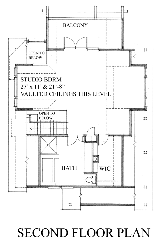 Cabin Narrow Lot Level Two of Plan 76011