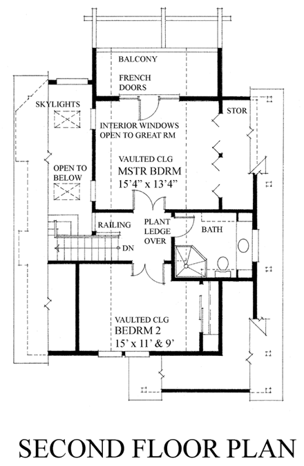 House Plan 76012 Second Level Plan