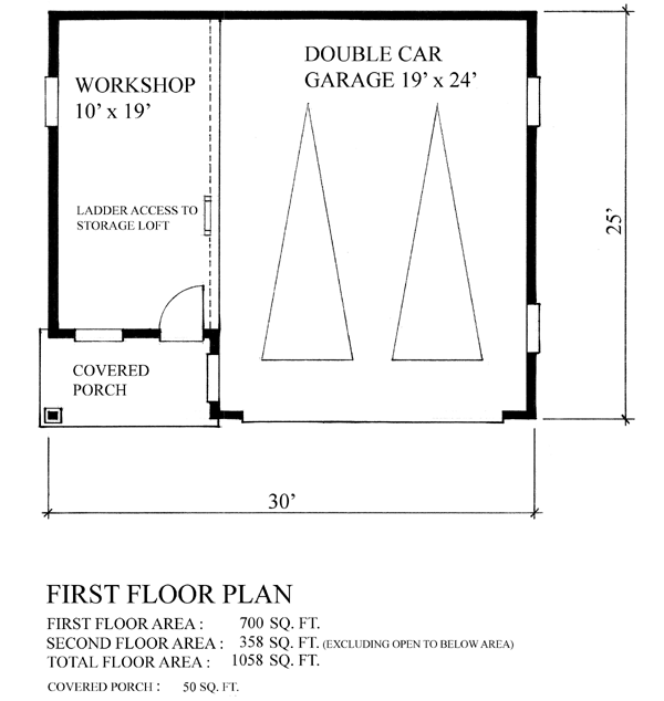 2 Car Garage Plan 76013 Level One