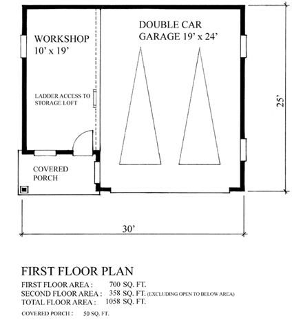 Garage Plan 76013 - 2 Car Garage First Level Plan