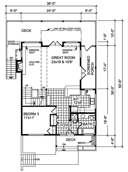 House Plan 76014 First Level Plan