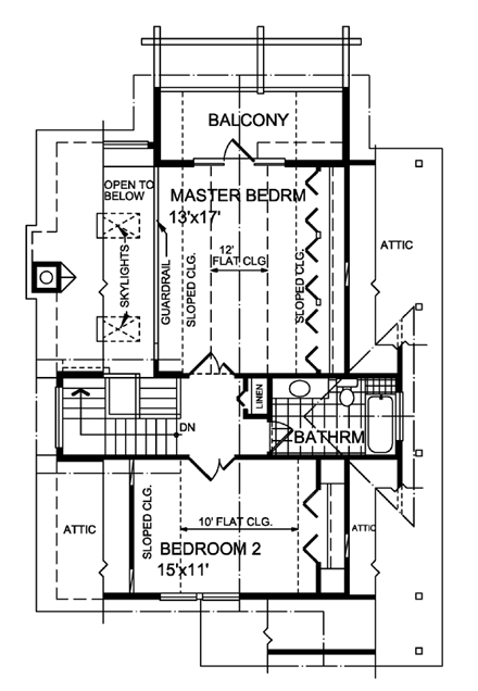 House Plan 76014 Second Level Plan