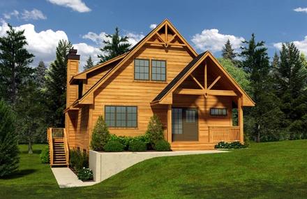 Cabin Cottage Elevation of Plan 76014