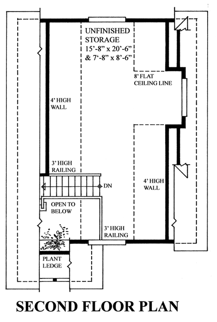 Garage Plan 76015 - 2 Car Garage Second Level Plan