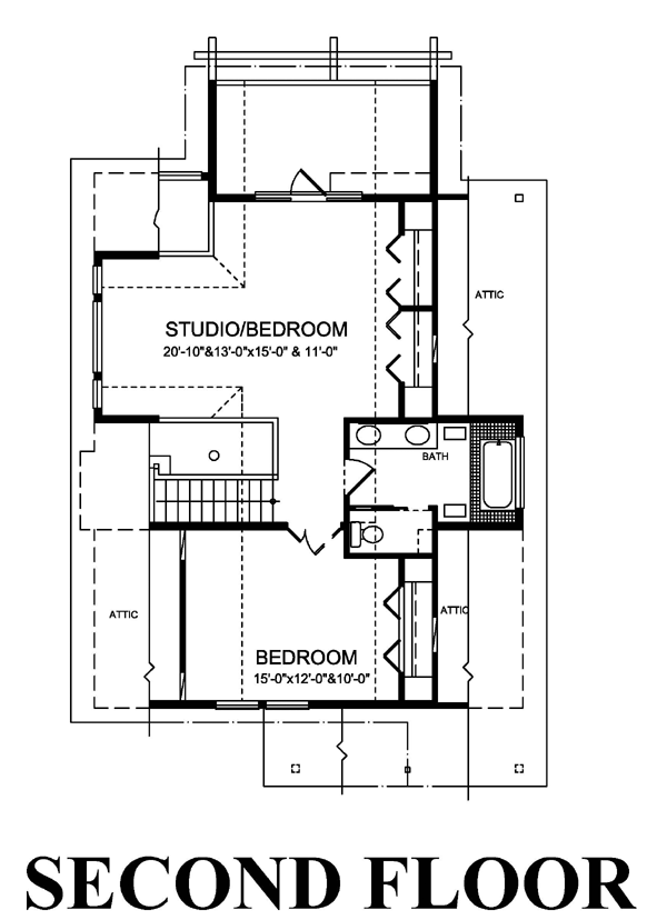 Cabin Cottage Level Two of Plan 76016