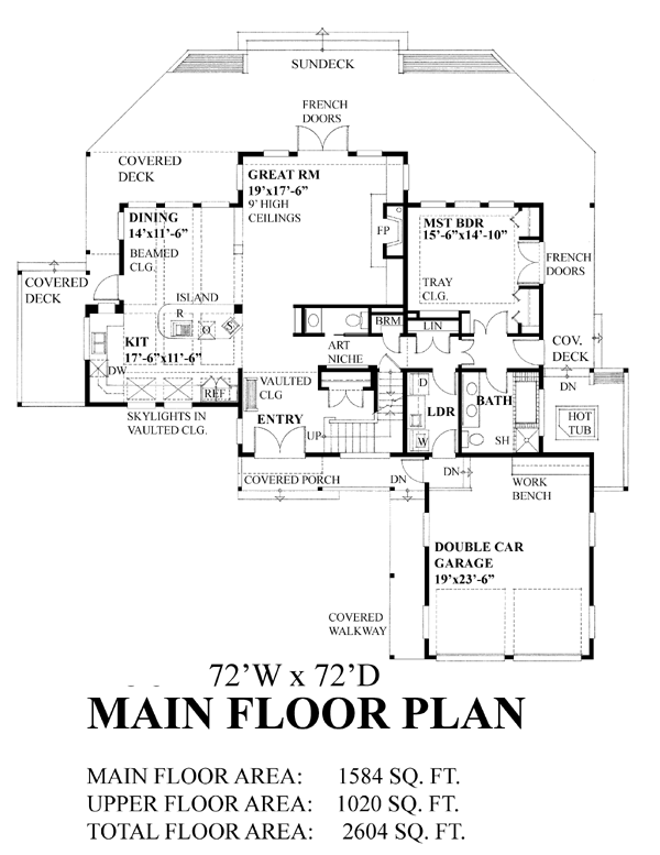 Cottage Farmhouse Traditional Level One of Plan 76017