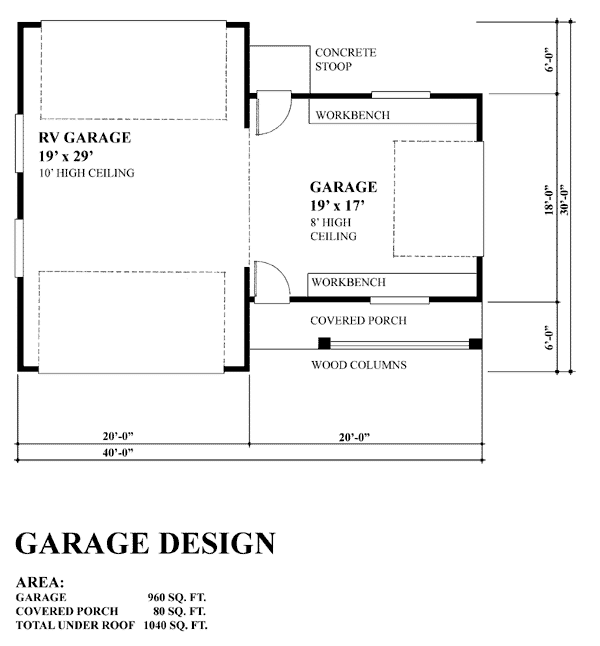 Cottage Craftsman Ranch Level One of Plan 76020