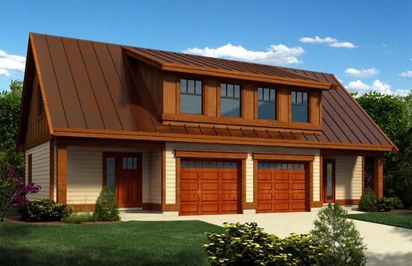 Garage Plan 76021 - 2 Car Garage Apartment Elevation