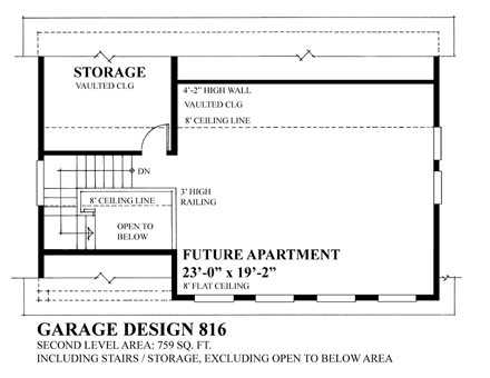 Garage Plan 76024 - 2 Car Garage Second Level Plan