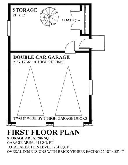 Garage Plan 76030 - 2 Car Garage First Level Plan