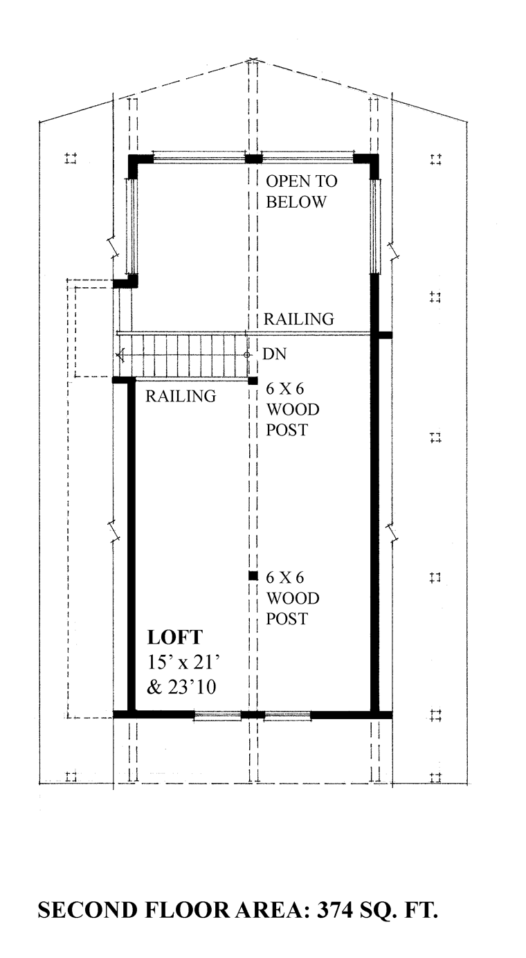 Cabin Contemporary Cottage Level Two of Plan 76033