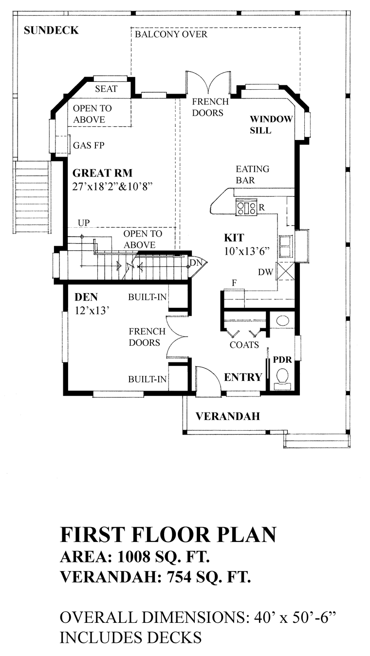 Cabin Cottage Level One of Plan 76036
