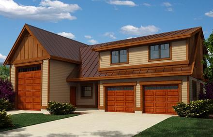 Garage Plan 76038 - 3 Car Garage Apartment Elevation