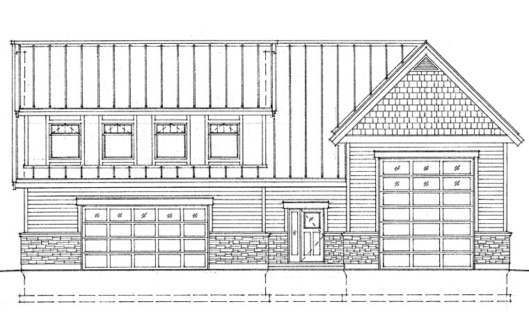 Craftsman Traditional Elevation of Plan 76039