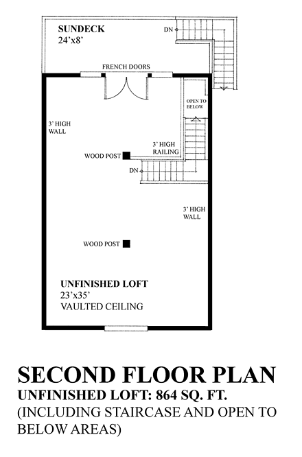 Garage Plan 76049 - 2 Car Garage Second Level Plan