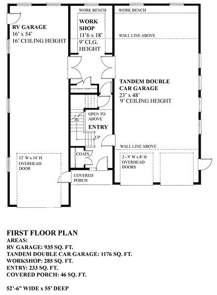 Garage Plan 76056 - 3 Car Garage First Level Plan