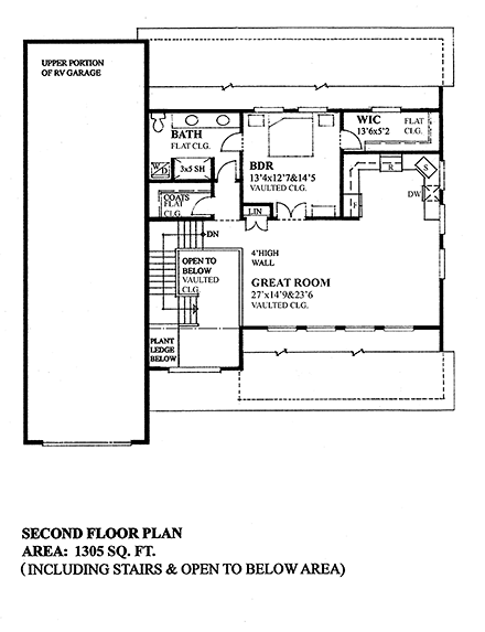 Garage Plan 76061 - 3 Car Garage Apartment Second Level Plan