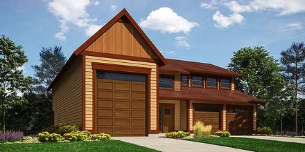 Garage Plan 76061 - 3 Car Garage Apartment Elevation