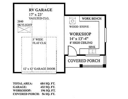Garage Plan 76062 - 1 Car Garage First Level Plan