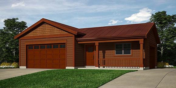 Garage Plan 76064 - 3 Car Garage Elevation