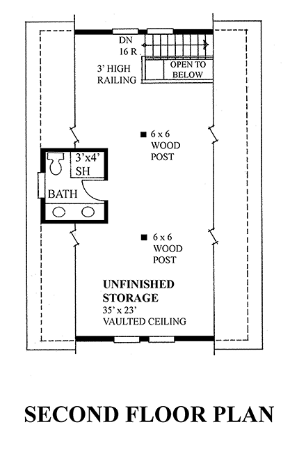 Garage Plan 76065 - 2 Car Garage Second Level Plan