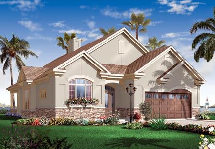 Florida Mediterranean One-Story Elevation of Plan 76100