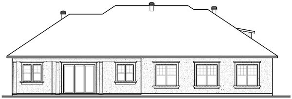 Florida Mediterranean Rear Elevation of Plan 76106