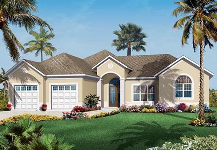 Florida Mediterranean One-Story Elevation of Plan 76107