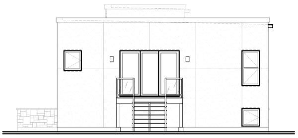 Contemporary Rear Elevation of Plan 76109