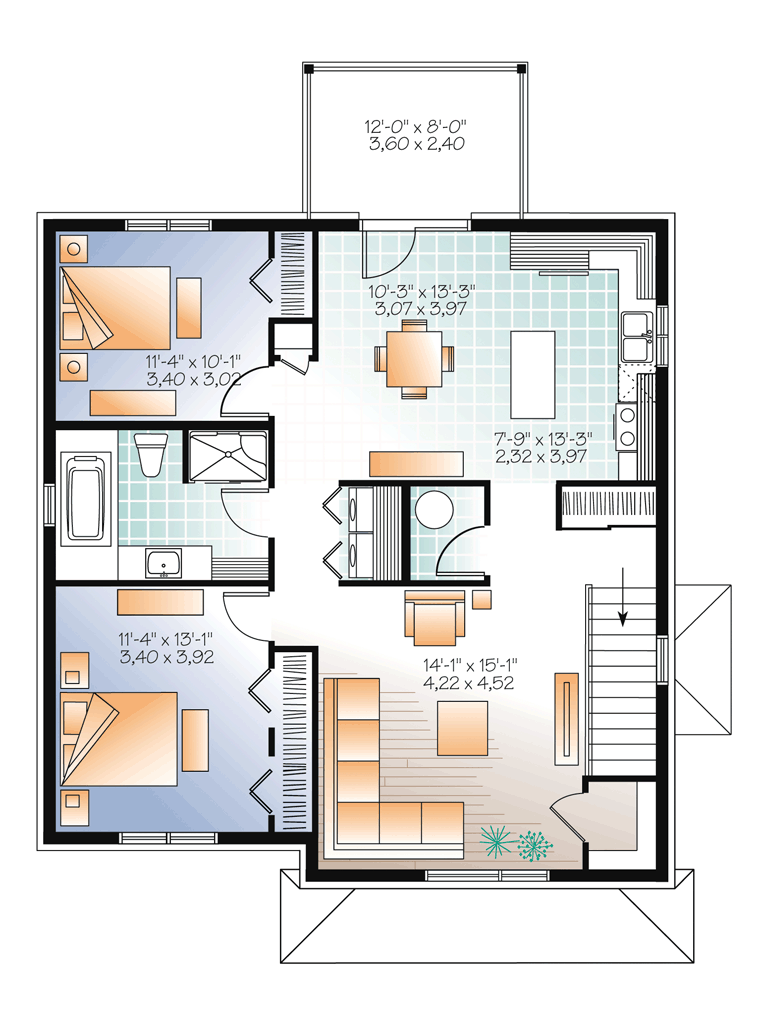 Contemporary Level Two of Plan 76115
