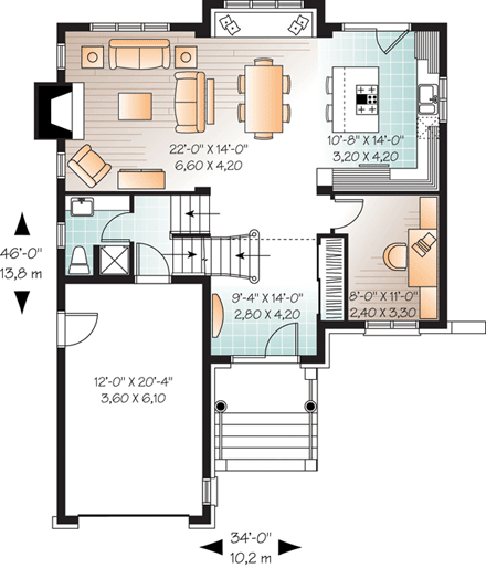 House Plan 76117 First Level Plan