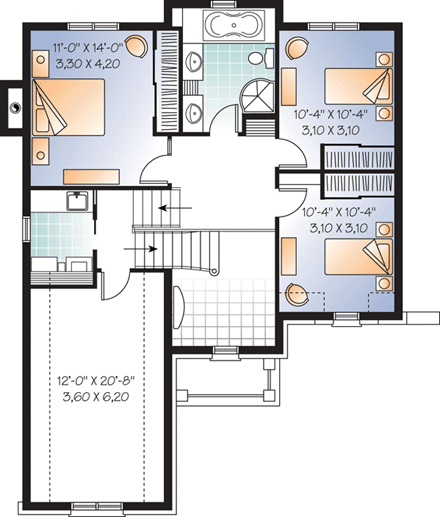 House Plan 76117 Second Level Plan