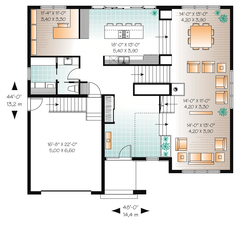 Contemporary Level One of Plan 76120