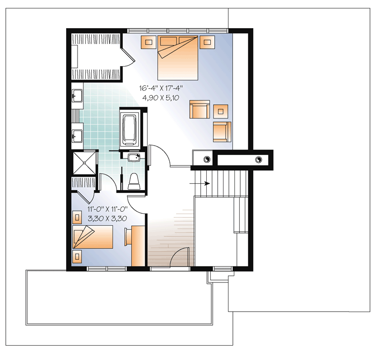 Contemporary Level Two of Plan 76120