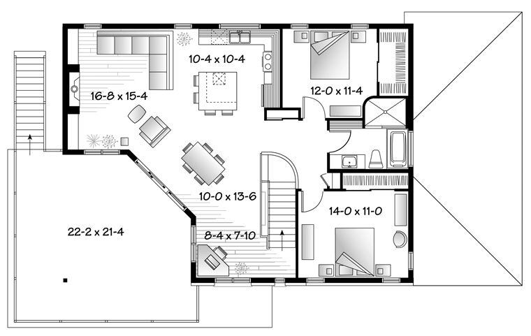 Contemporary Level Two of Plan 76121