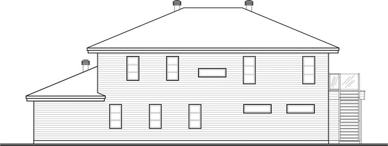 Contemporary Rear Elevation of Plan 76121