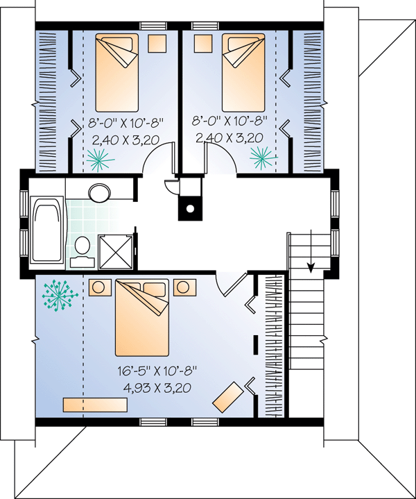 Country Farmhouse Level Two of Plan 76122