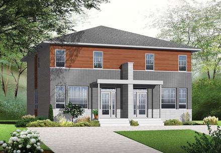 Multi-Family Plan 76129 Elevation