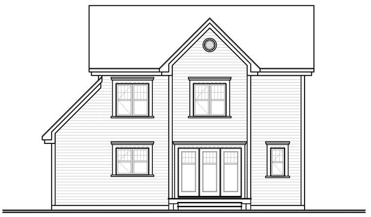 Traditional Rear Elevation of Plan 76141